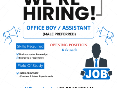 Office Boy / Assistant – Apply Now!