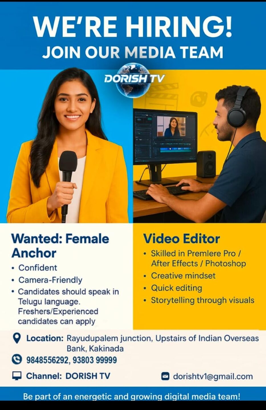 We're Hiring – Join Our Media Team | Dorish TV