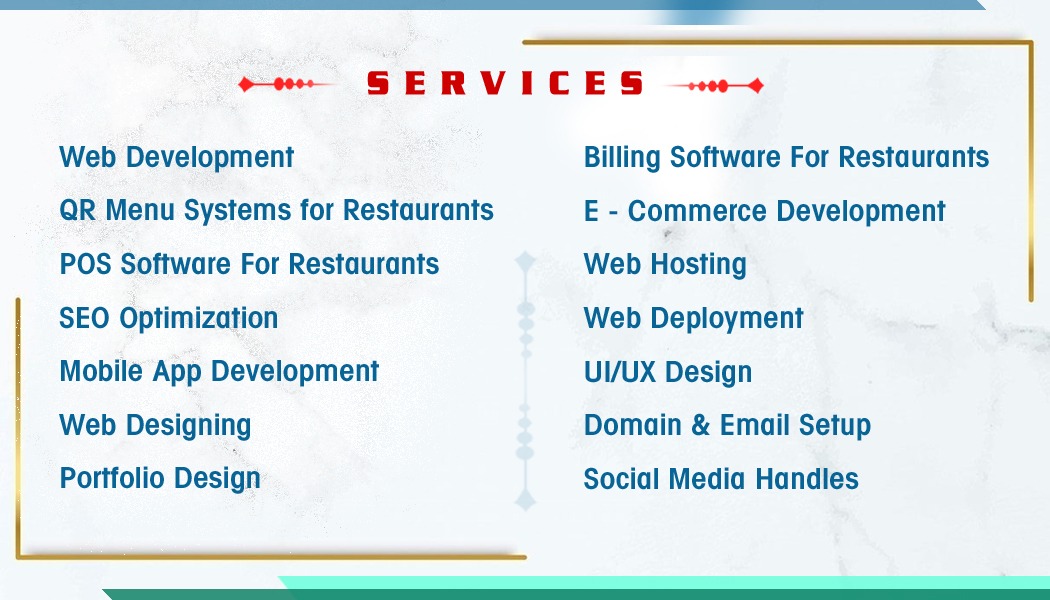 Website devloper and app devloper,Restaurant qr scan menu, expenses tracking