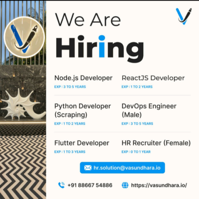 IT Jobs in Kakinada | Node.js, ReactJS, Python, Flutter Jobs – Vasundhara Solutions