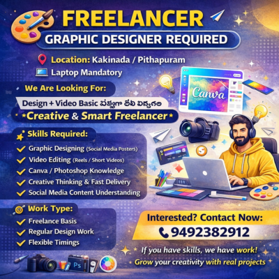Freelancer Graphic Designer Required – Kakinada / Pithapuram