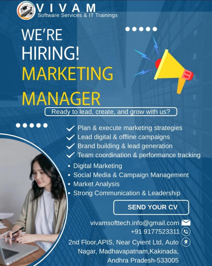 Marketing Manager Jobs in Kakinada