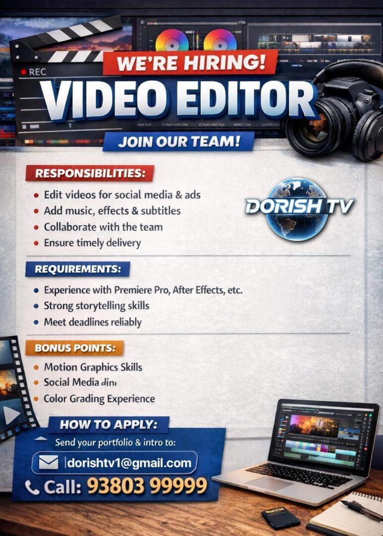 Video Editor Job in Kakinada