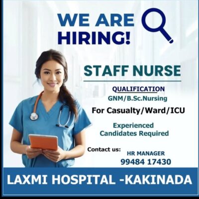Staff Nurse Job in Kakinada – Laxmi Hospital