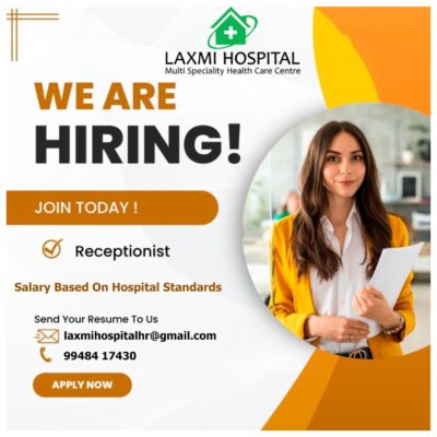 Receptionist Job in Kakinada – Laxmi Hospital Hiring