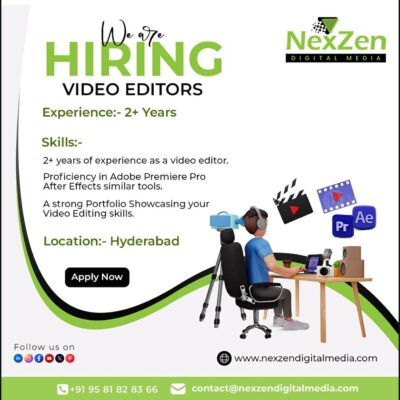 Video Editor Jobs in Hyderabad (2+ Years Experience) – Apply Now