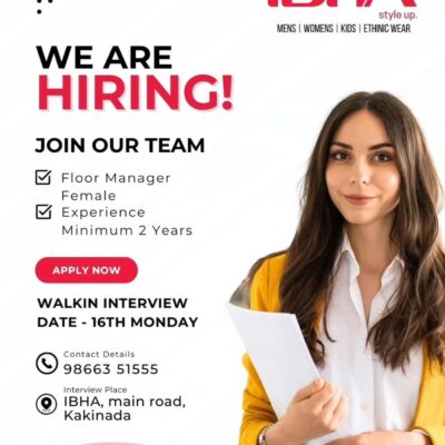 Floor Manager Jobs in Kakinada | IBHA Fashion Store Hiring