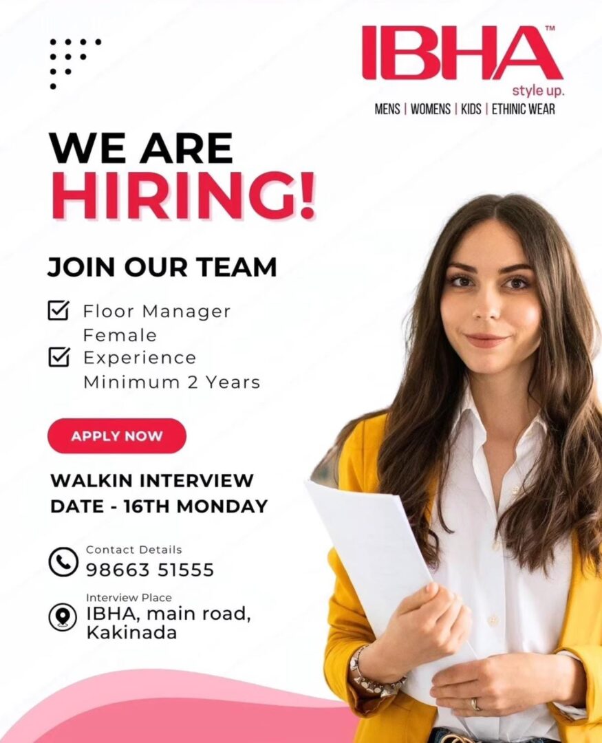 Floor Manager Jobs in Kakinada | IBHA Fashion Store Hiring
