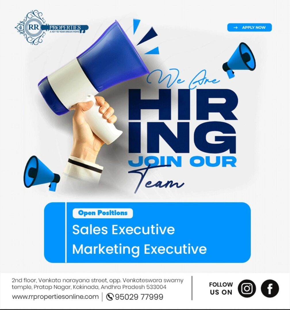 Sales & Marketing Executive Jobs in Kakinada | RR Properties Hiring