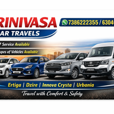 Srinivasa Car Travels in Kakinada | All Types of Vehicles Available
