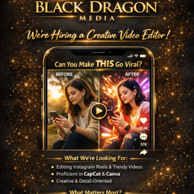 Video Editor Company: Black Dragon Media — Digital Marketing Studio Type: Freelance / Full-time | Remote