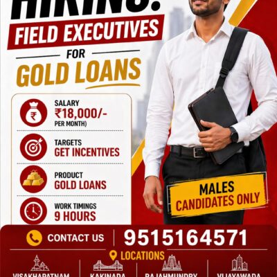 Field Executive Jobs in Kakinada | Gold Loan Sales – Muthoot Finance Hiring