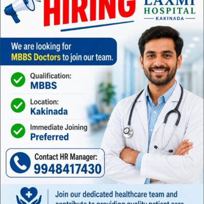 MBBS Doctor Jobs in Kakinada at Laxmi Hospital | Immediate Hiring