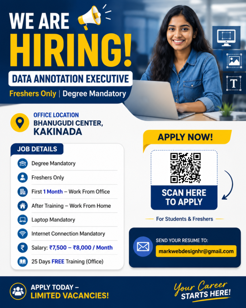 Data Annotation Executive Jobs in Kakinada | Freshers Only | Work From Home After Training