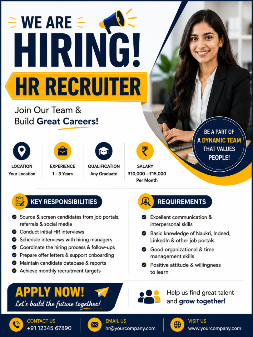 HR Recruiter Jobs in Kakinada | Trusafe HR Solutions | Apply Now