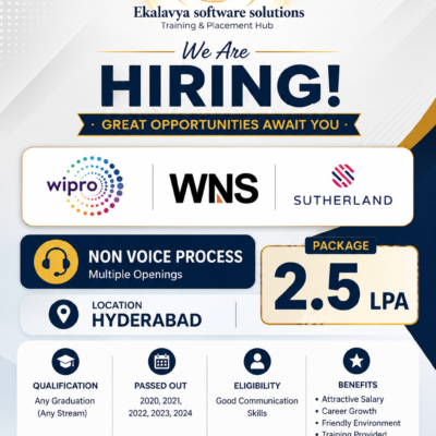 Non Voice Process Jobs in Hyderabad – Ekalavya Software Solutions