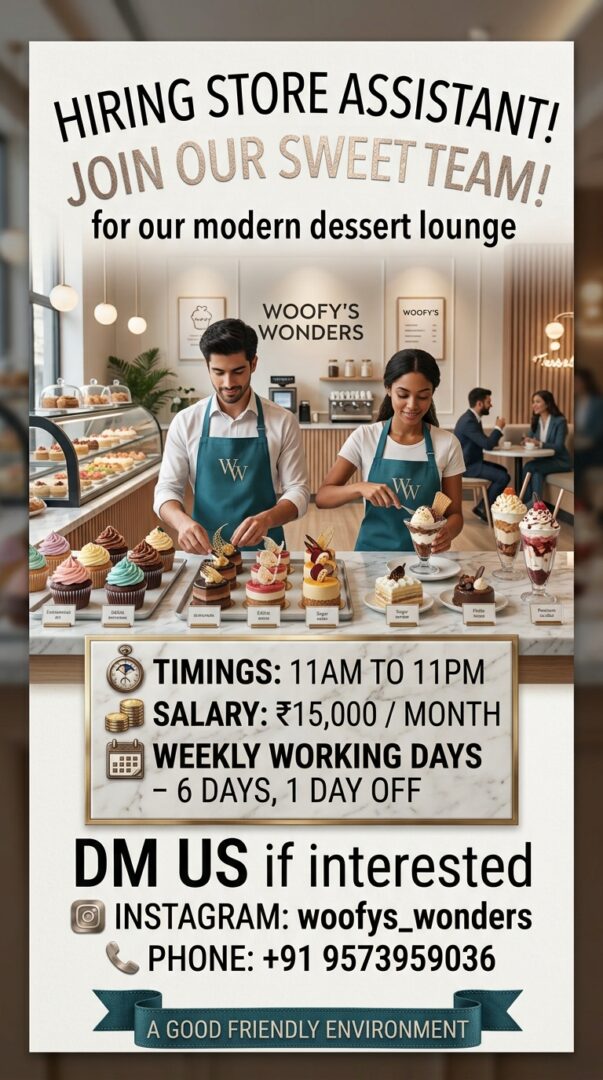 Store Assistant Jobs in Kakinada – Woofy’s Wonders Hiring Freshers