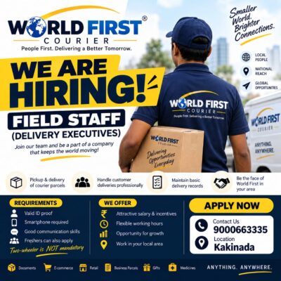 Courier Delivery Jobs in Kakinada – Field Staff Required