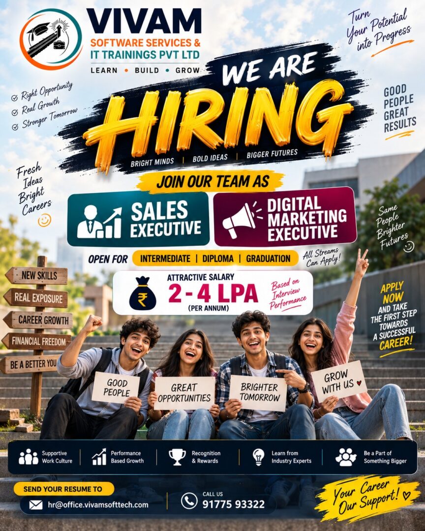 Sales & Digital Marketing Jobs in Kakinada – VIVAM Hiring